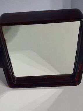 Vintage Trina Vanity Mirror Faux Tortoise Shell Japan 7x7 Mid Century